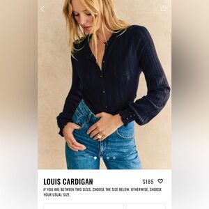 Sezane navy blue Louis cardigan - xxs